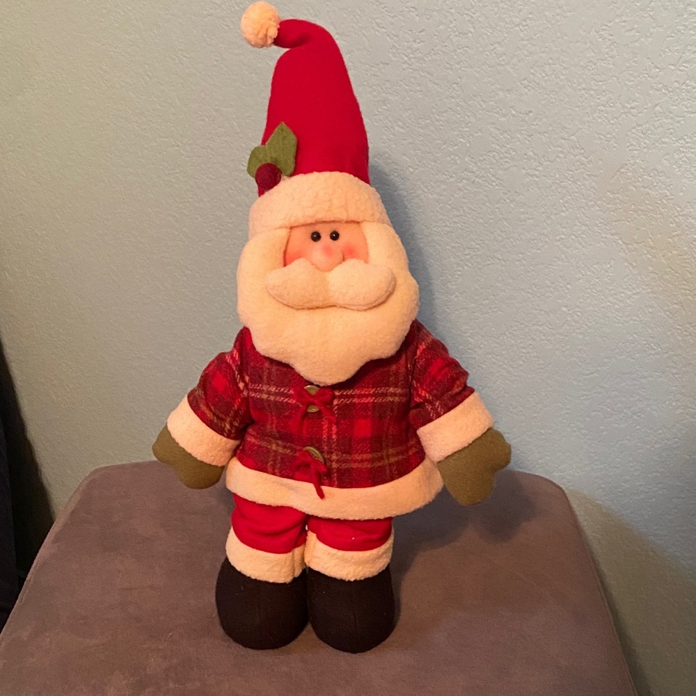 Festive Santa Plush with Red and Green Outfit
